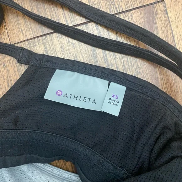 Athleta Light Gray and Black Workout Tank - Picture 3 of 4